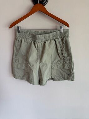 Womens Light Green Elastic Waist Hybrid Shorts